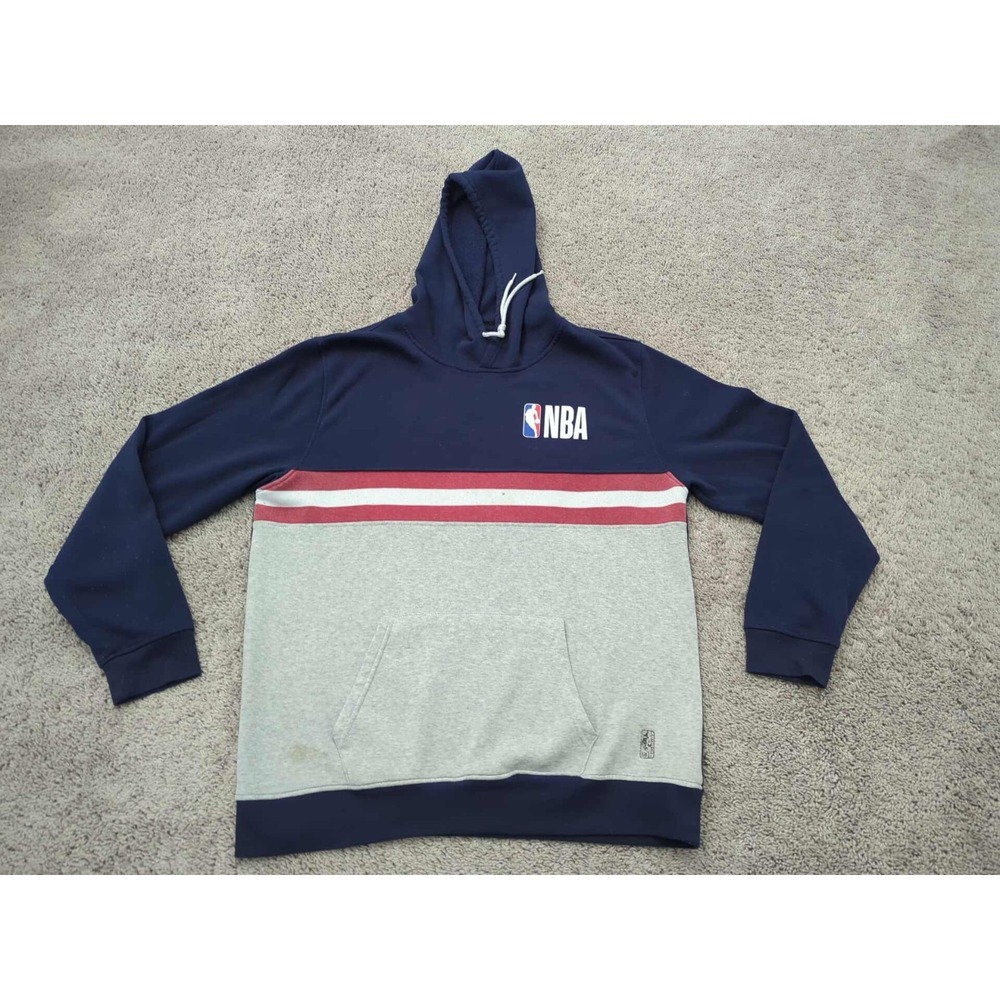 NBA Pullover Hoodie‎ Mens 2XL Blue Gray Long Sleeve Pocket Logo Athletic